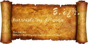 Batthyány Ágota névjegykártya